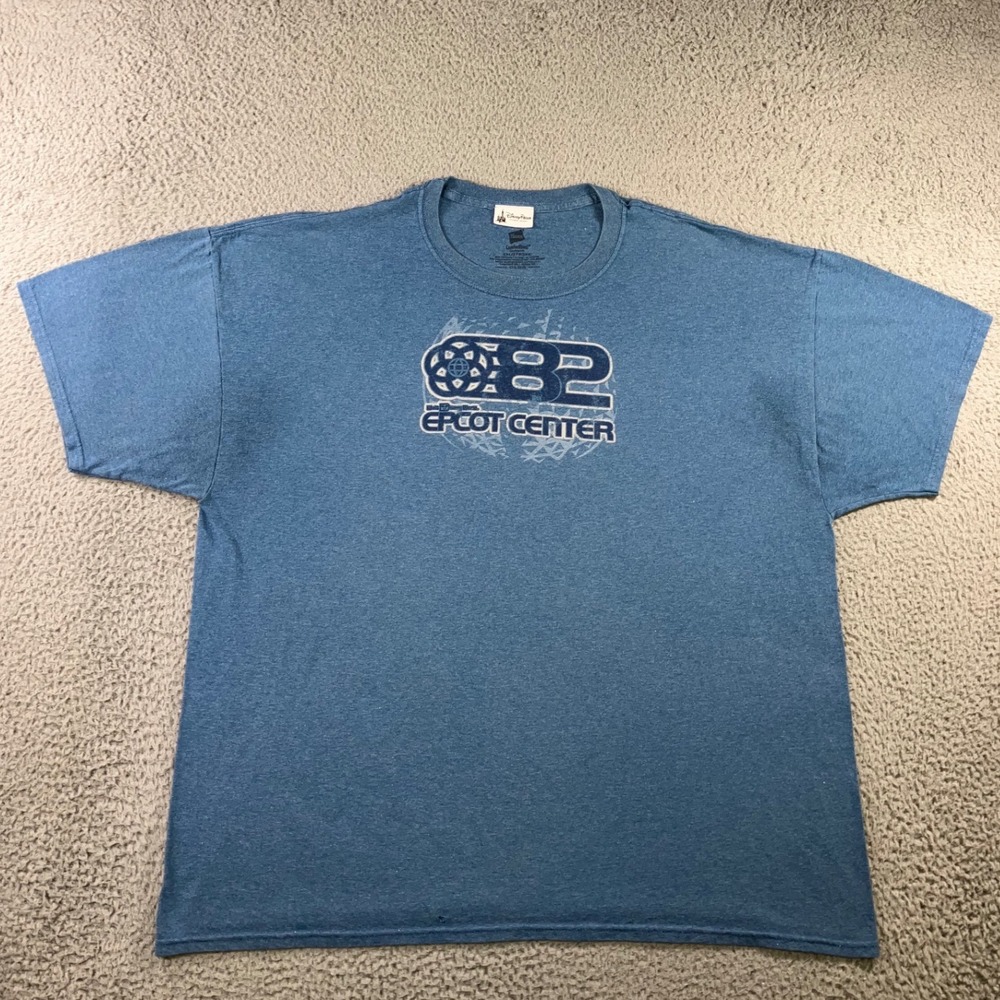 Disney Parks Epcot Center 82 T-Shirt‎ Men 2XL Blue Graphic Hanes Tee Thrashed